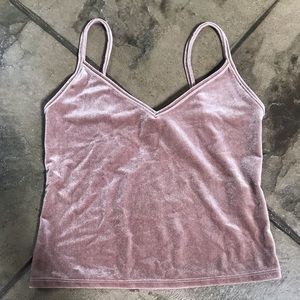 Pink velvet crop top